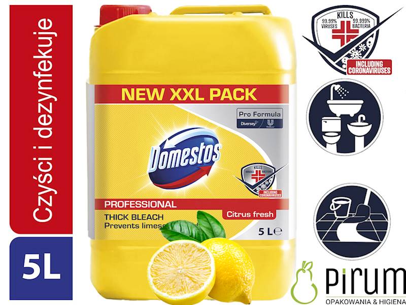 Diversey Domestos 5L Citrus Fresh 24h - Żółty 