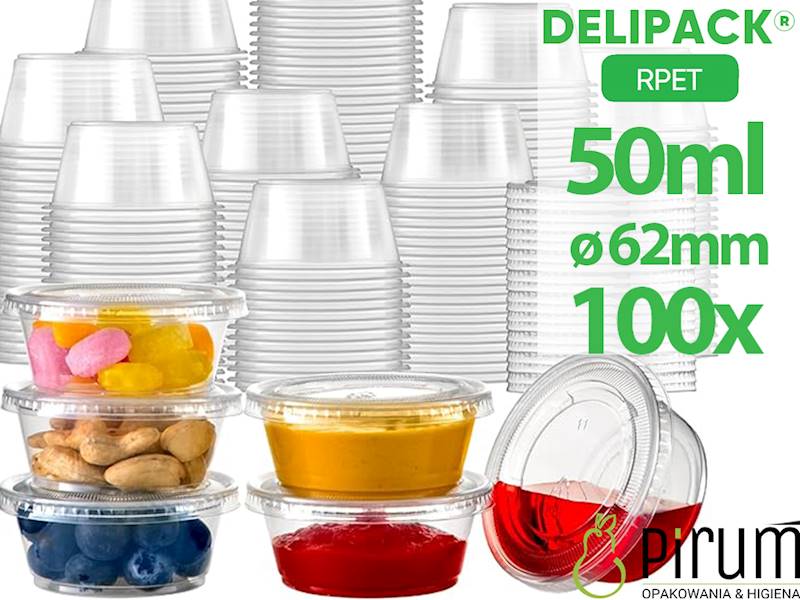 $ Pojemnik 50ml PET 62mm Sosjerka 6250PETC 100szt 
