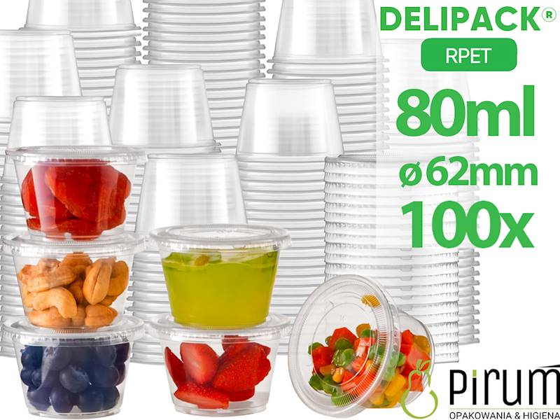 $ Pojemnik 80ml PET 62mm Sosjerka 6280PETC 100szt 