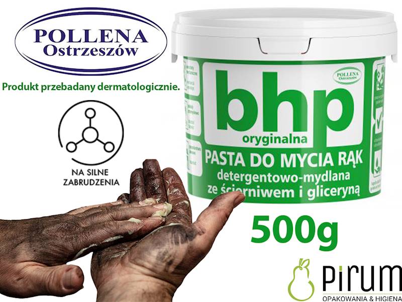 BHP 500g Pasta do mycia Rąk ze Ścierniwem Pollena 