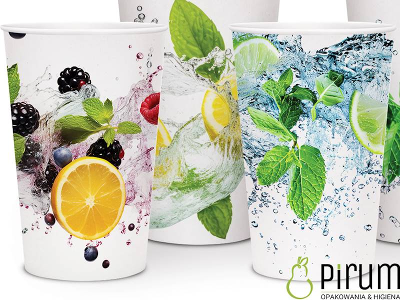 $ Kubek 400ml PAP 90mm FRESH MIX do Zimnego 50szt