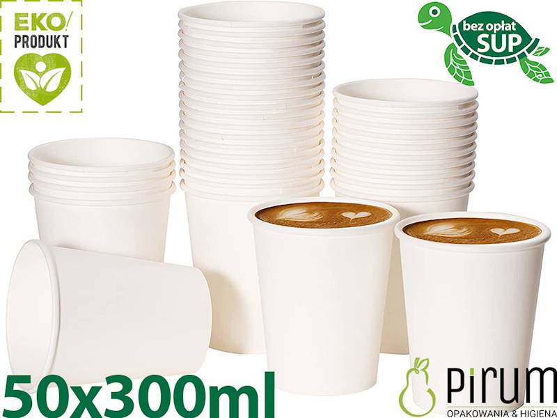 EKO Kubek 300ml 90mm BIAŁY 88075 LV 50szt 