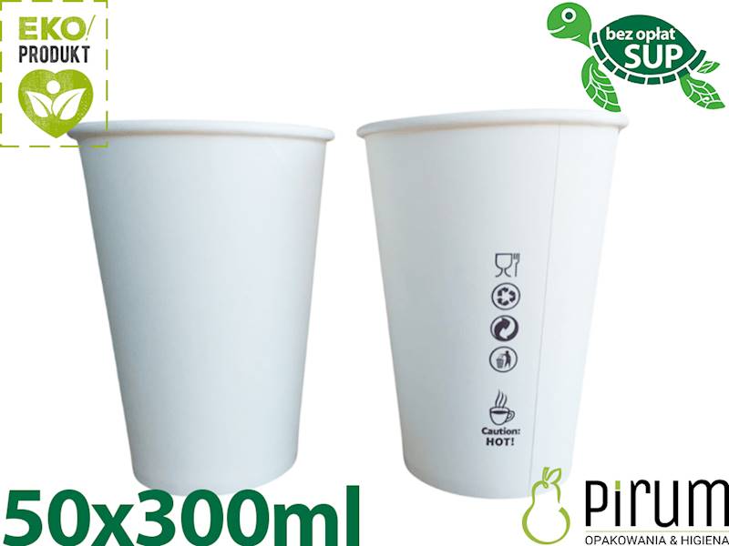 EKO Kubek 300ml 90mm BIAŁY 88075 LV 50szt 