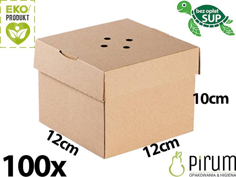 Pudełko 12x12x10 Brąz BURGER z Talerzem 100szt 