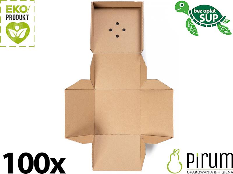 Pudełko 12x12x10 Brąz BURGER z Talerzem 100szt 