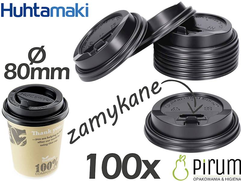 Wieczko^ 80mm CZARNE LOCK HTL80371 Huhtamak 100szt