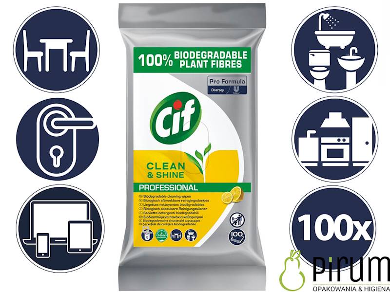 CIF PRO Chusteczki Czyszczące Ściereczki 100szt 