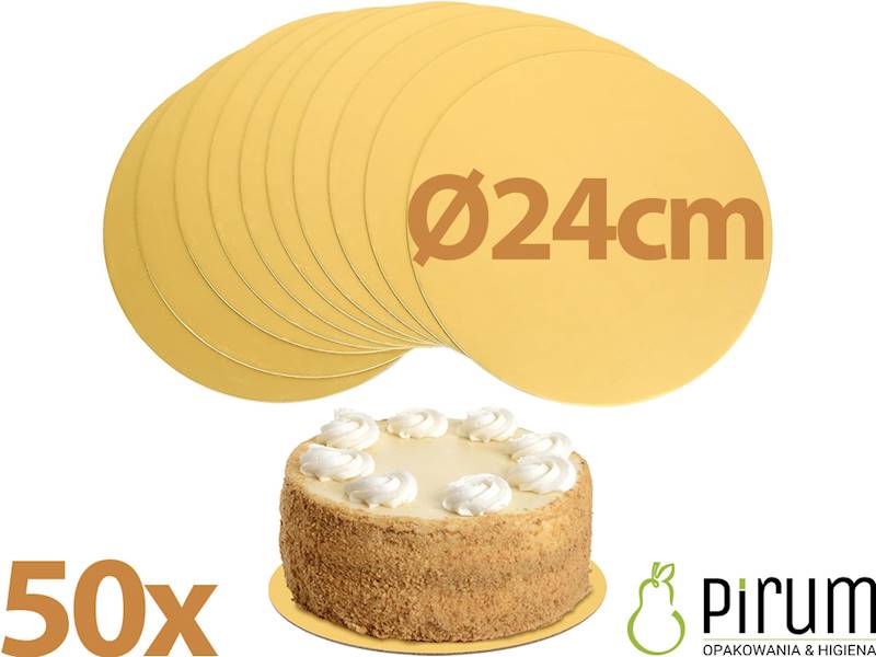 Podkład 24cm ZŁOTY Pod Tort 46104 Papstar 50szt
