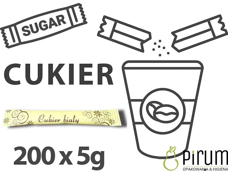Cukier Biały 5g Saszetka Standard 200szt (1kg)