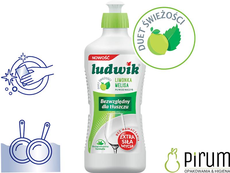 Ludwik 450g Płyn do Mycia Naczyń Limonka i Melisa
