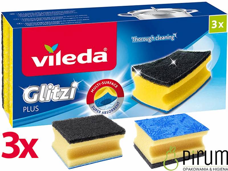 VILEDA GLITZI Plus Zmywak kuchenny 3szt