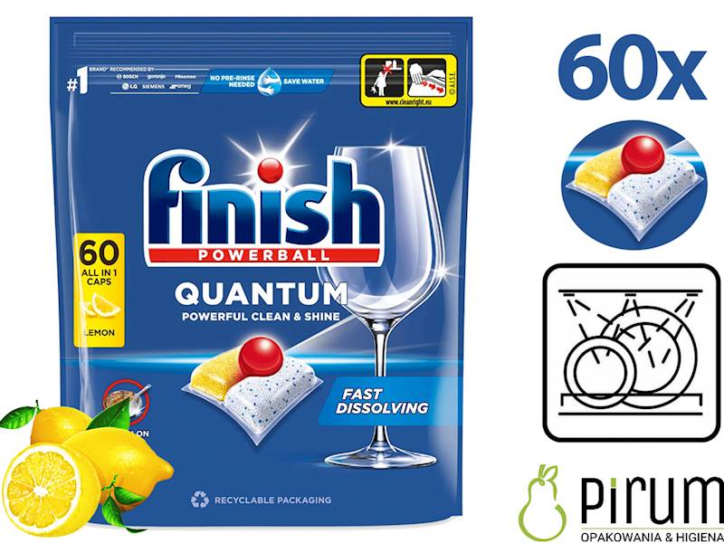 Finish 60szt Powerball QUANTUM All in 1 Lemon
