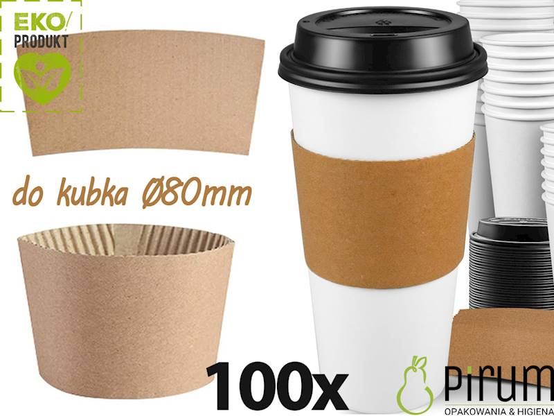 Opaska PAP 80mm na kubek 250ml 76480 Wimex 100szt