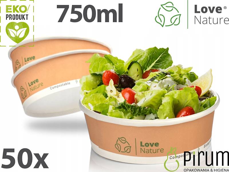 Miska 750ml PAP Brąz 149mm 29983 Love Nature 50x
