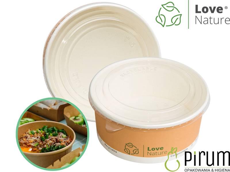 Miska 750ml PAP Brąz 149mm 29983 Love Nature 50x