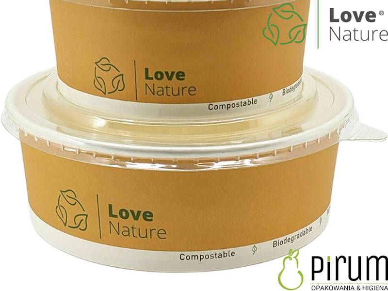 Miska 750ml PAP Brąz 149mm 29983 Love Nature 50x