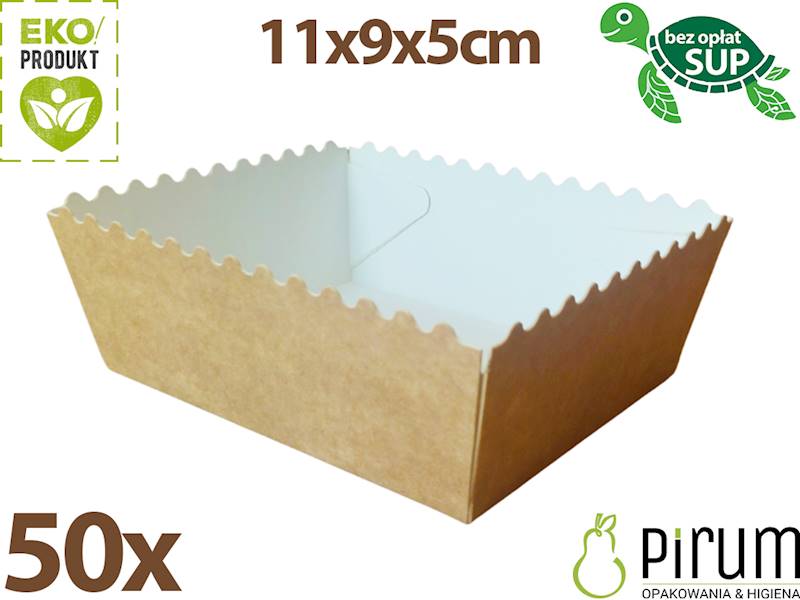 Abc Tacka 11x9x5cm Pap SNACK WAVE Brąz 50szt
