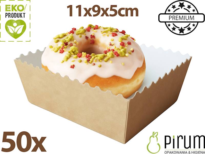 Abc Tacka 11x9x5cm Pap SNACK WAVE Brąz 50szt