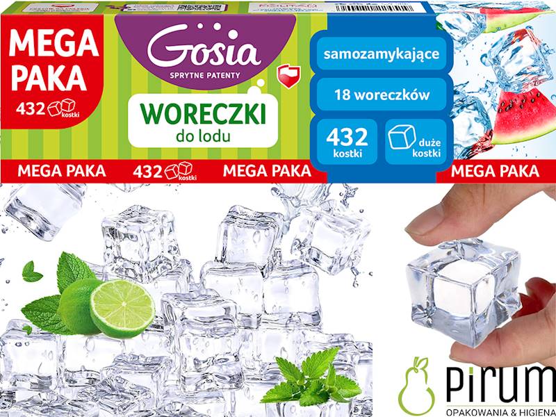 Gosia Woreczki do Lodu Duże Kostki MEGA PAKA 432x