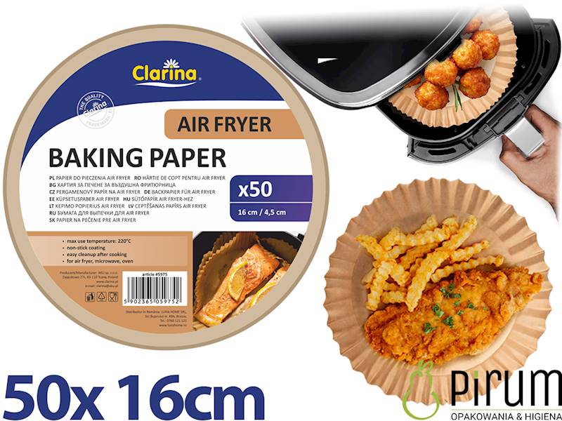 AIR FRYER 16cm Okrągły Wkład 5975 Clarina 50szt