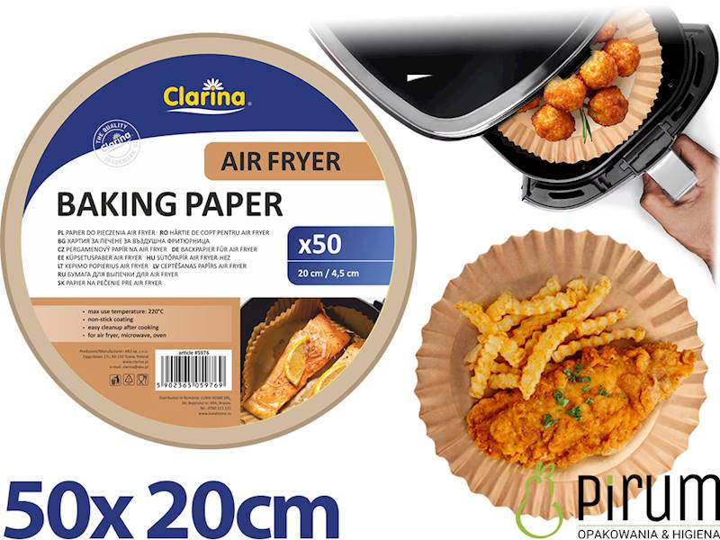 AIR FRYER 20cm Okrągły Wkład 5976 Clarina 50szt