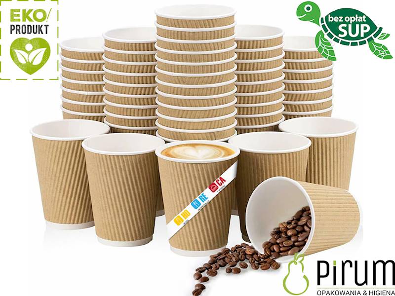 Kubek 250ml PAP 80mm Kraft 3w 88914 RYFLOWANY 25x