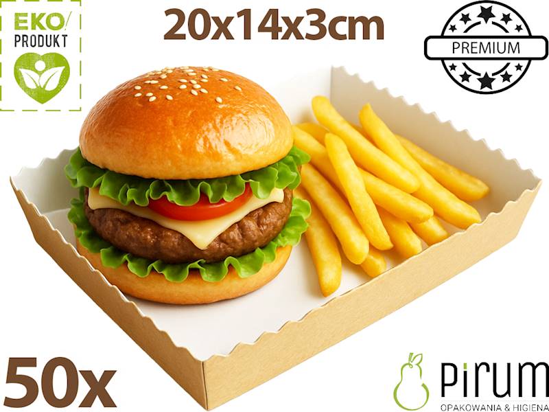 Abc Tacka 20x14x3cm Pap SNACK WAVE Brąz 50szt