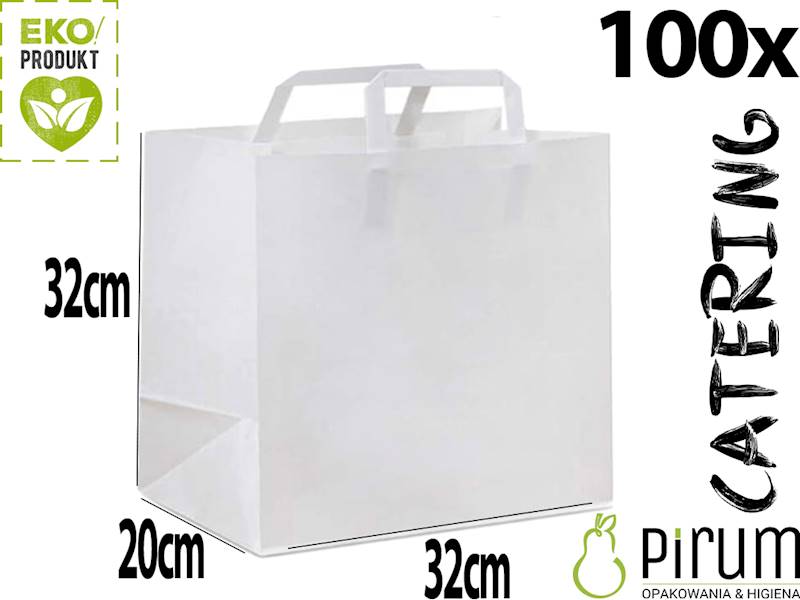 Torba 320x200x320 Ucho P^ Biała Catering 100szt
