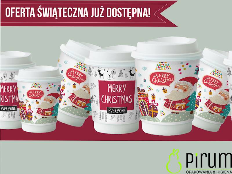 $ Kubek 300ml PAP/PE Termo CHRISTMAS 90mm 25szt 