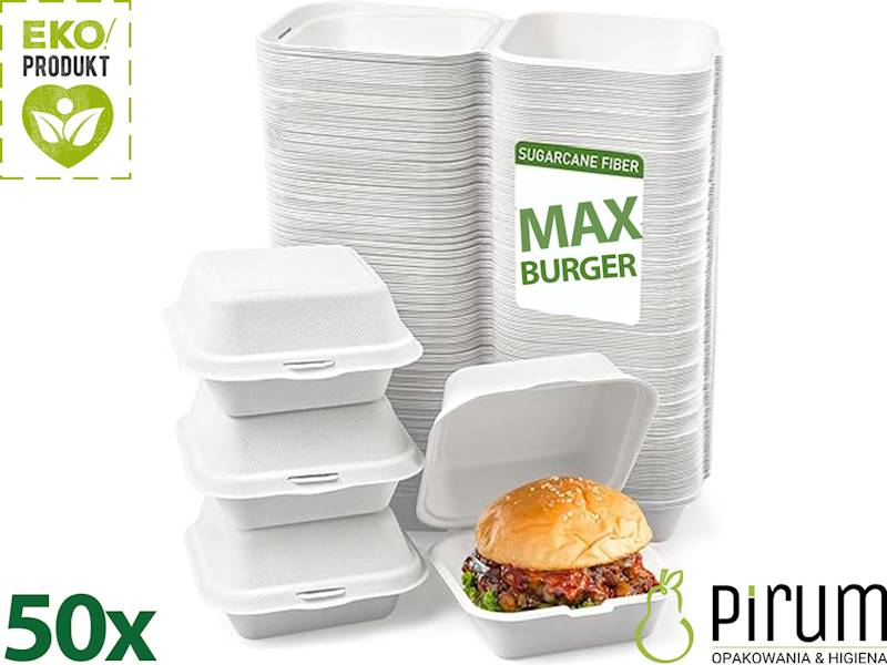 Burger Box MAX 17x17 TRZCINA 7" Love Nature 50szt
