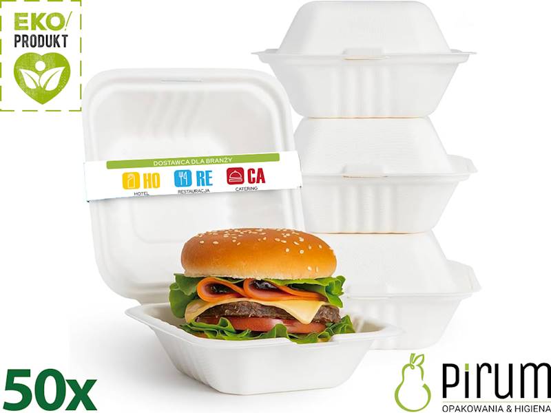Burger Box MAX 17x17 TRZCINA 7" Love Nature 50szt
