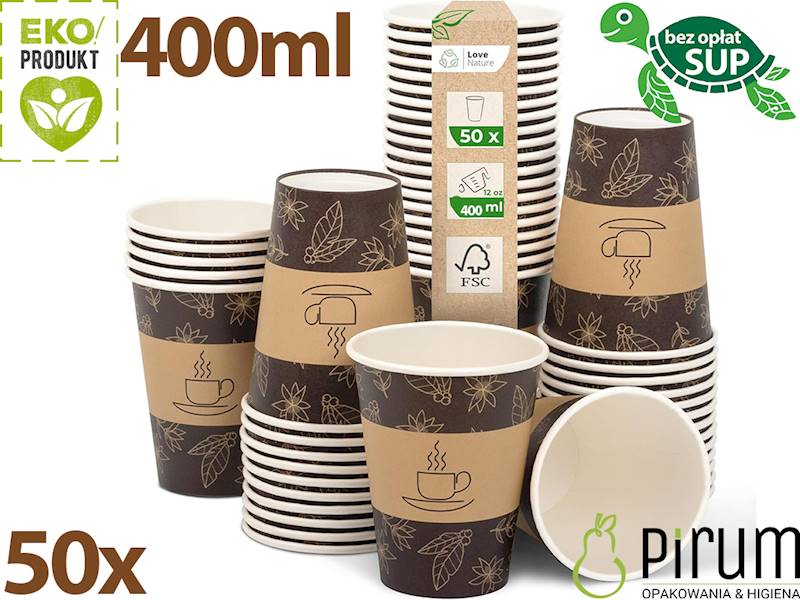 Kubek 400ml EKO 90mm 88051 LV FILIŻANKA 50szt 