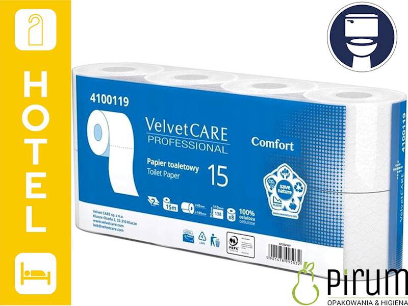 Velvet 4100119 Comfort Papier Toalet 2w 15m 8x