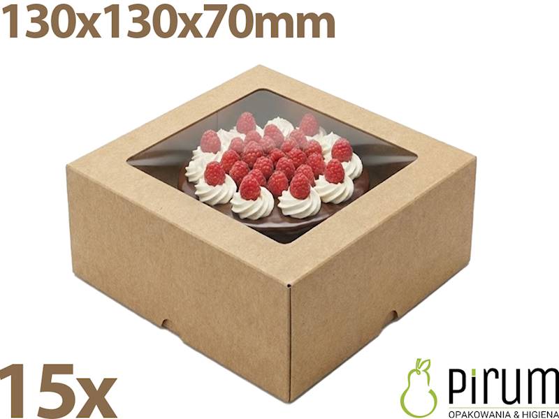 Pudełko 130x130x70 PAP/pe OKIENKO 65517 15szt