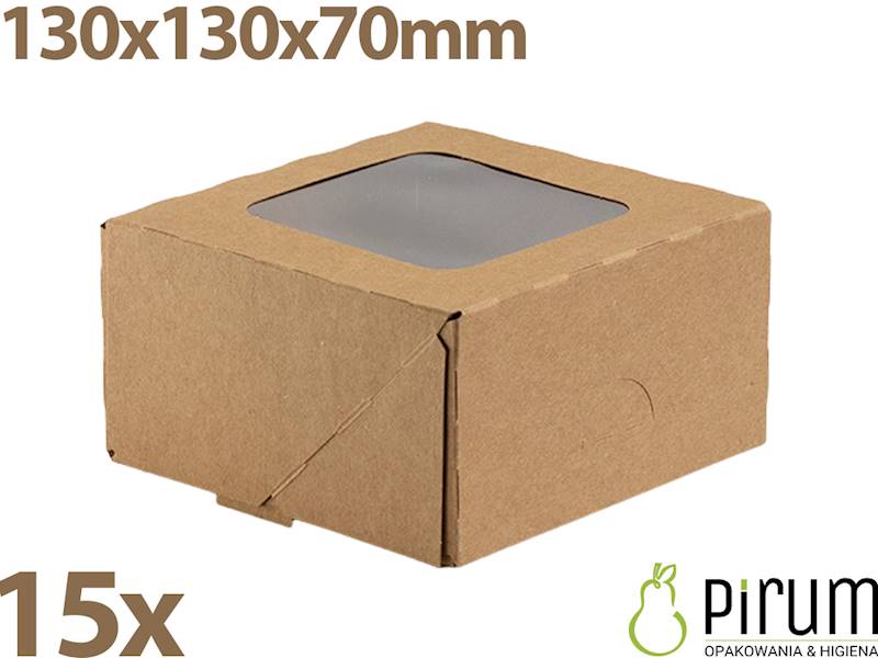 Pudełko 130x130x70 PAP/pe OKIENKO 65517 15szt