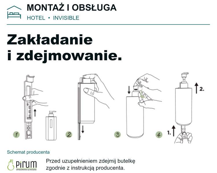 Uchwyt Hotelowy INVISIBLE do butelek 400ml