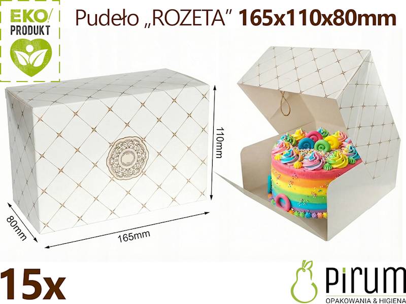 Pudełko PAP 165x110x80 ROZETA 15szt Ciasto 58912