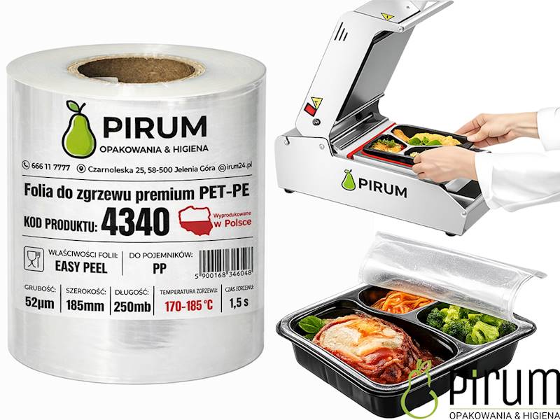 Folia 185mm/250m 52my Zgrzew PP Peel PIRUM 4340