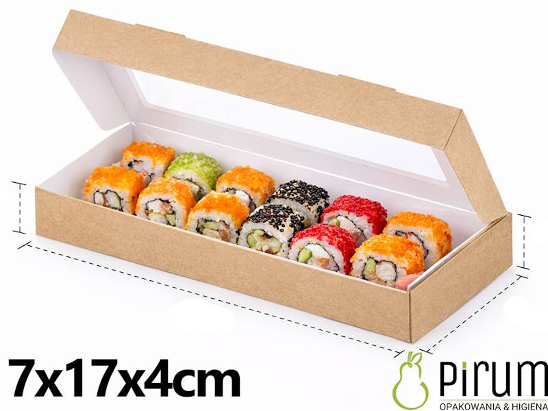 Pudełko 500ml 7x17x4 OKNO 25sz Papstar 45943