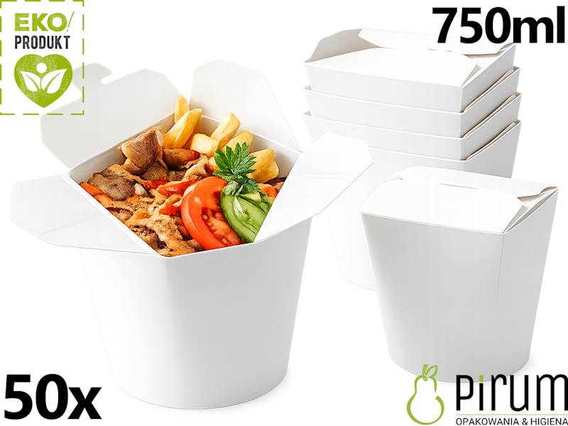 Food Box 750ml PAP BIAŁY 30001 Love Nature 50x