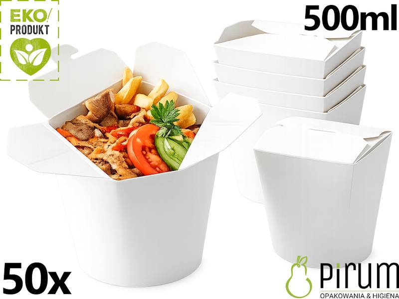 Food Box 500ml PAP BIAŁY 30018 Love Nature 50x
