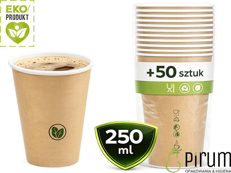 Kubek 250ml PAP KRAFT 80mm 88976 Love Nature 50x