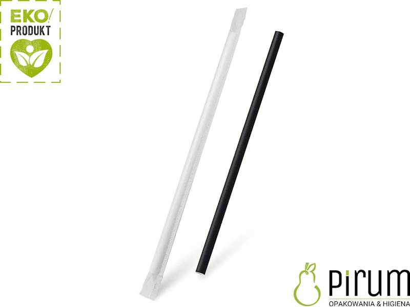Słomki 8x250 PAP Czarne W BIBUŁCE 40939 Wimex 100x