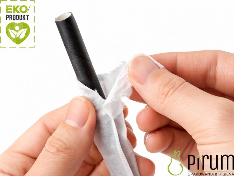 Słomki 8x250 PAP Czarne W BIBUŁCE 40939 Wimex 100x