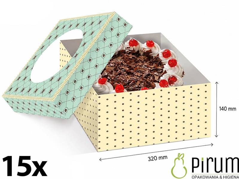 Pudełko 32x32x14 OKNO GROSZKI Tort 15szt