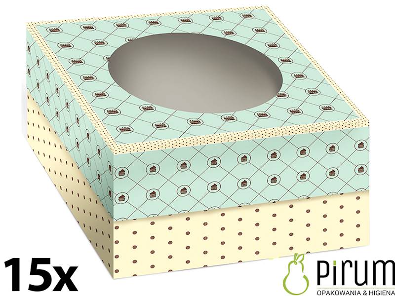Pudełko 32x32x14 OKNO GROSZKI Tort 15szt