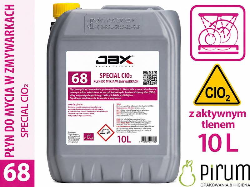 JAX 68" 10L SPECJAL ClO2 Płyn do zmywarek