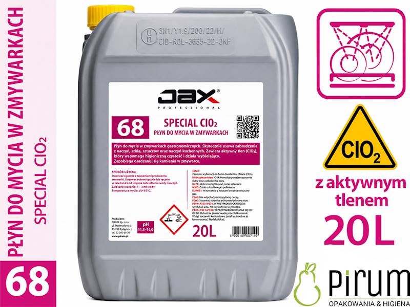 JAX 68" 20L SPECJAL ClO2 Płyn do zmywarek