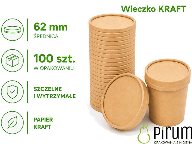 Przykrywka 62mm PAP KRAFT 67910 Kram SOS 100szt 