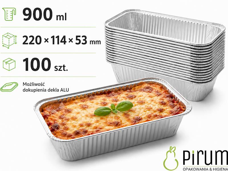 Foremka 900ml ALU+ 220x114x53mm ALNIPACK 100szt